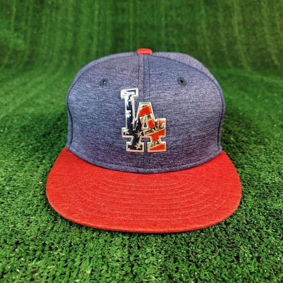 New Era Los Angeles Dodgers 59FIFTY Stars & Stripes July 4th Fitted Size 7 1/4 - Picture 2 of 11
